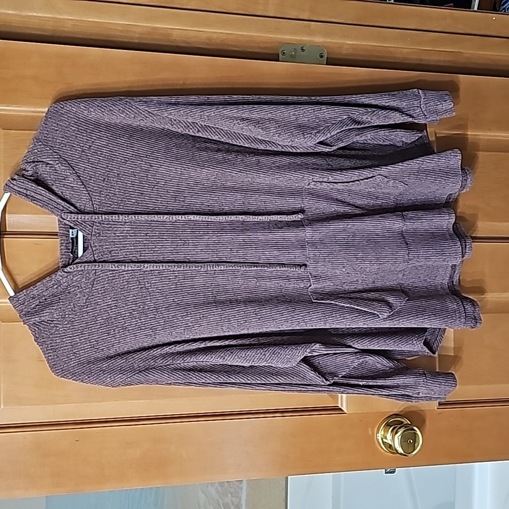 🆕️ Absolutely Famous Lt Burgandy Ribbed Hooded Mock Sweatshirt Sweater Size 3x